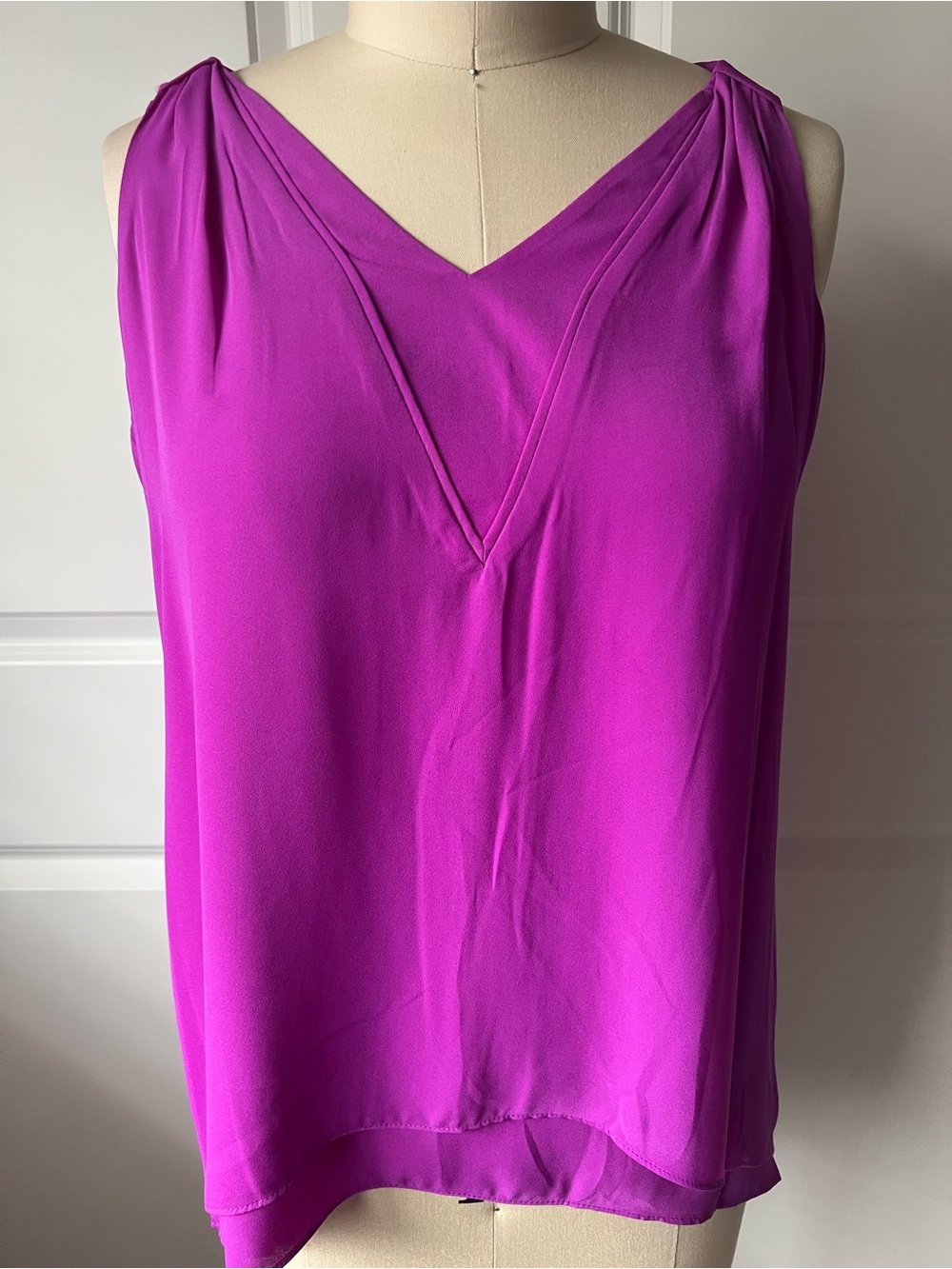 Women's Sleeveless V-Neck Blouse - Magenta